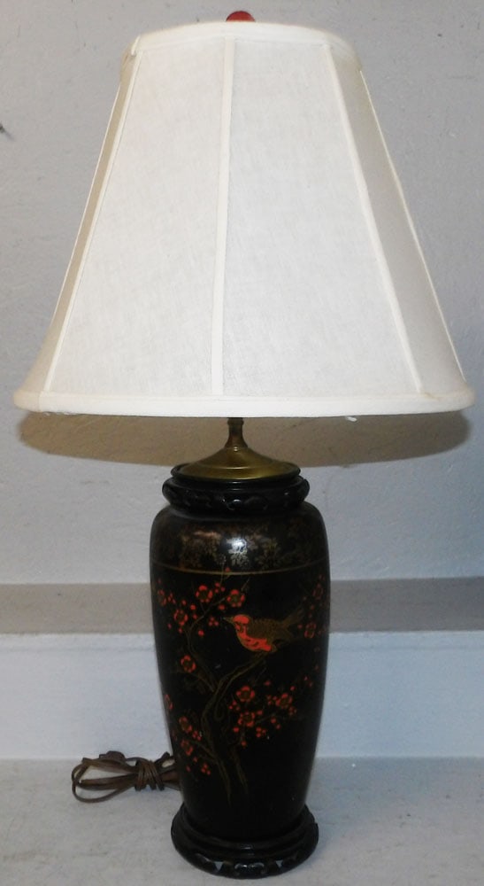 Oriental Painted Porcelain Vase Made Into Lamp (1 of 4)