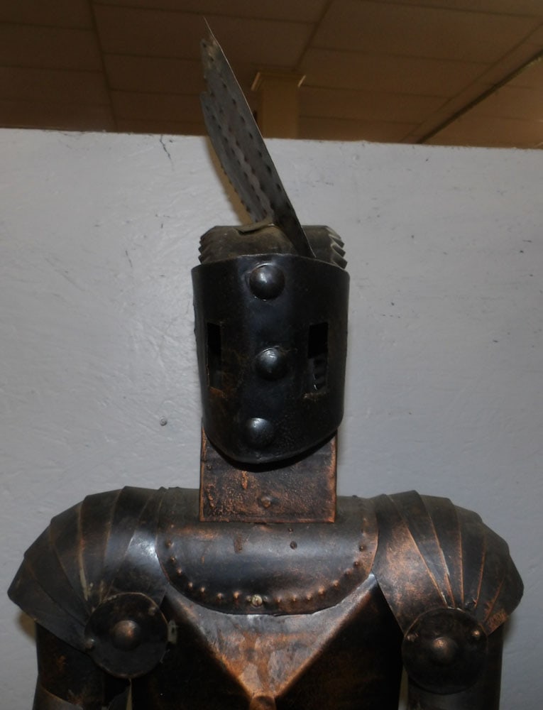 Painted Tin Medieval Statue - 2