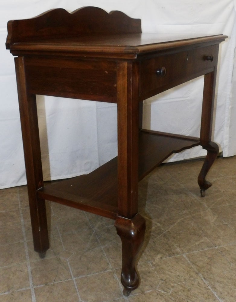 Antique Walnut One Drawer Server - 5