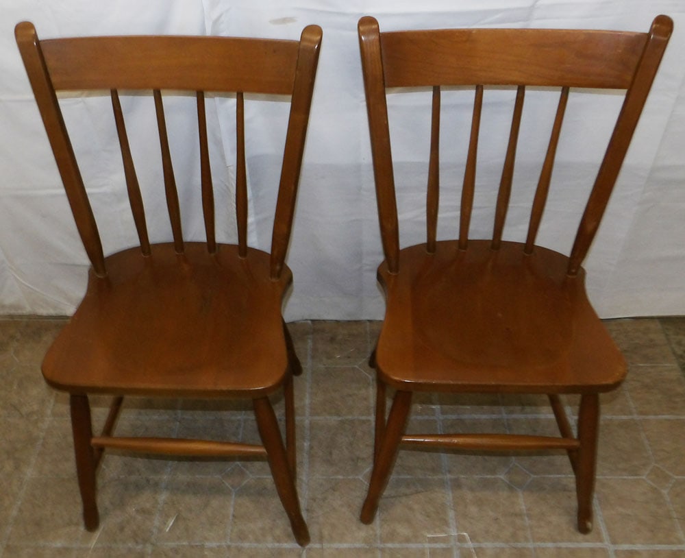 Two Maple Plank Bottom Side Chairs - 2