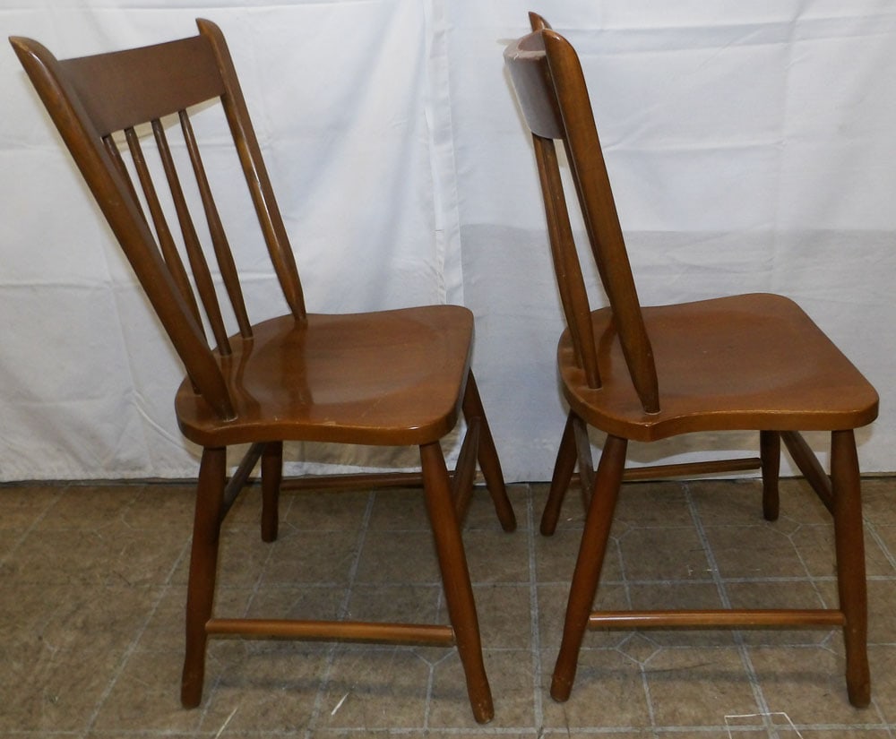 Two Maple Plank Bottom Side Chairs - 3