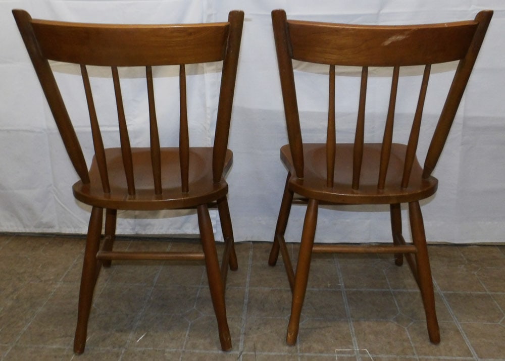 Two Maple Plank Bottom Side Chairs - 4