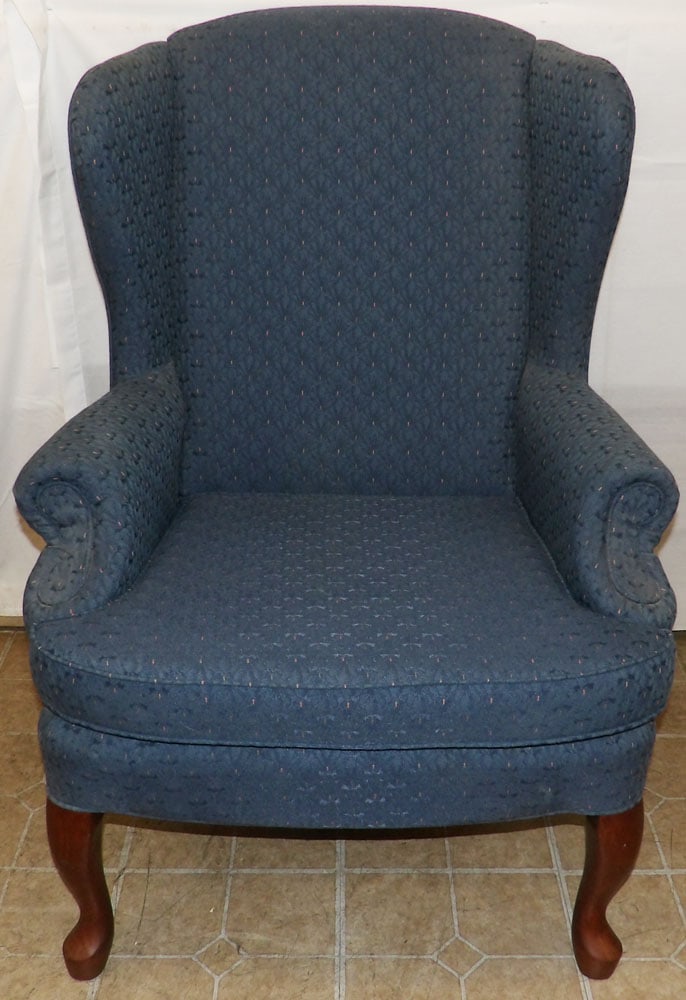 Upholstered Wing Back Arm Chair by Best Chairs Inc.: Upholstered Wing Back Arm Chair by Best Chairs Inc.. 42 1/2" H 32" W 30" D ALL DESCRIPTIONS AND ANY CONDITION STATEMENT GIVEN BY LANGSTON AUCTION GALLERY ARE STRICTLY OPINIONS AND LANGSTON'S SHALL