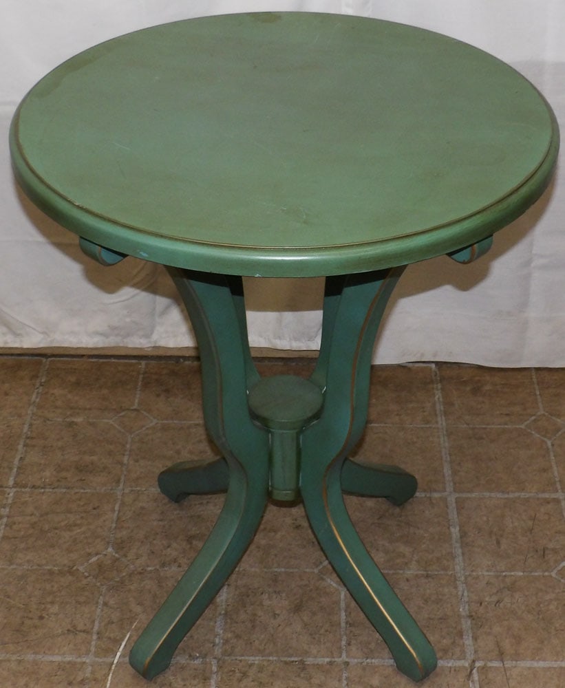 Round Painted Wood Stand - 2