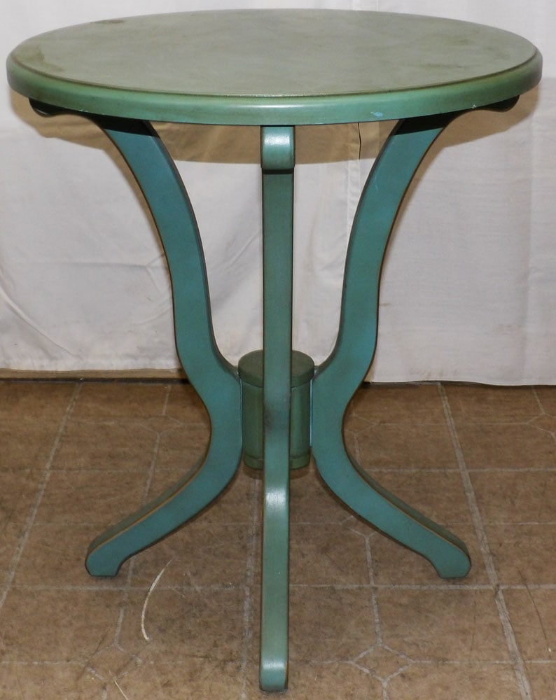 Round Painted Wood Stand - 3