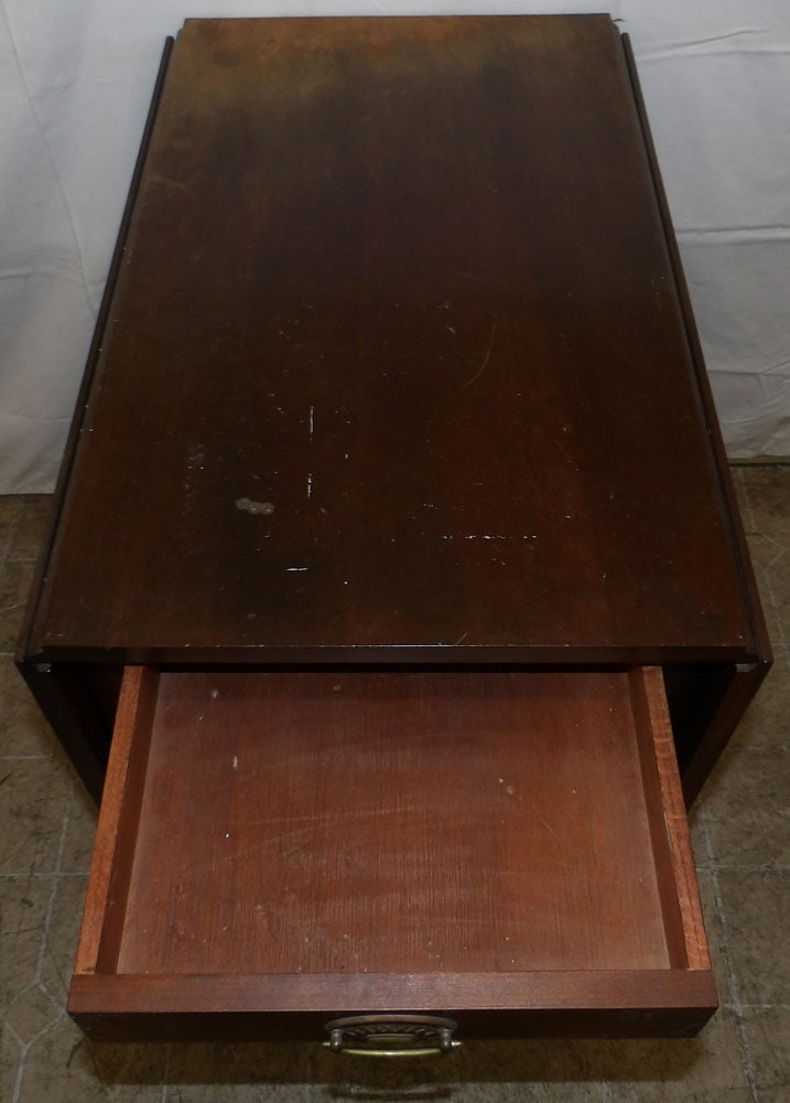 Cherry Drop Leaf Table with One Drawer - 3