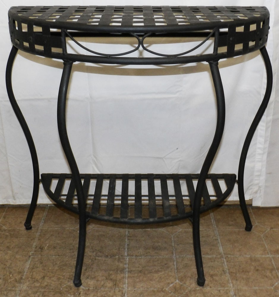 Painted Metal Demi Lune Console (1 of 4)