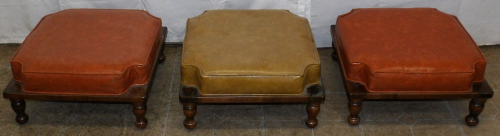 Mid Century Modern Maple Stacking Ottomans - 3