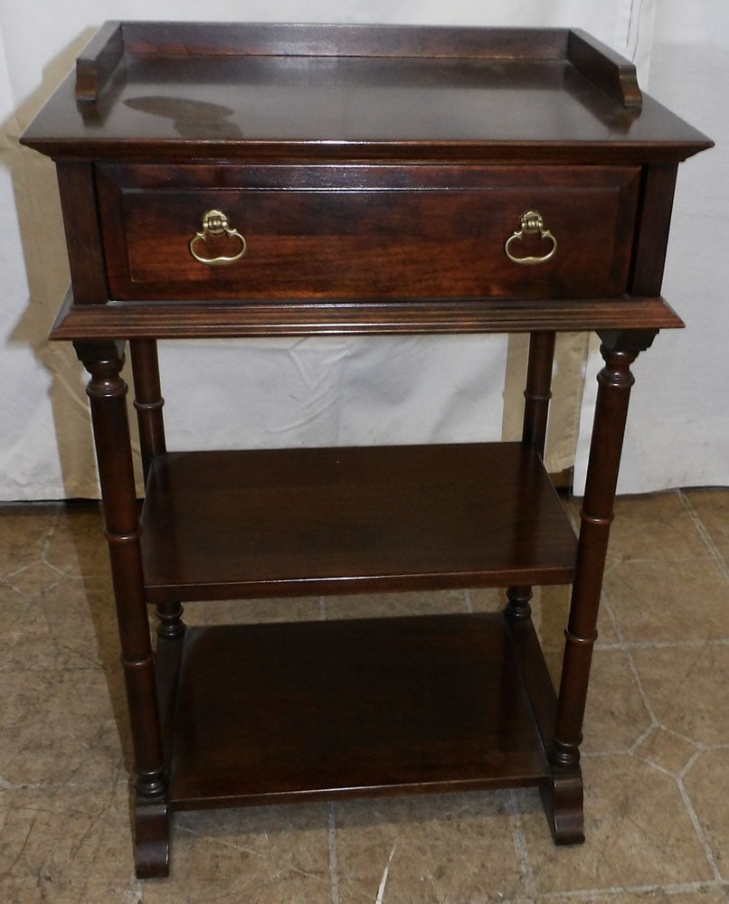 Cherry Faux Bamboo One Drawer Stand by Pennsylvania House: Cherry Faux Bamboo One Drawer Stand by Pennsylvania House . 23 1/4" H 15" W 11" D ALL DESCRIPTIONS AND ANY CONDITION STATEMENT GIVEN BY LANGSTON AUCTION GALLERY ARE STRICTLY OPINIONS AND LANGSTON'S