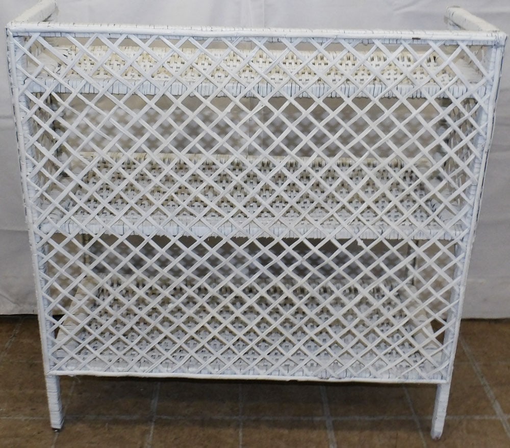 Painted Rattan Shelf - 3