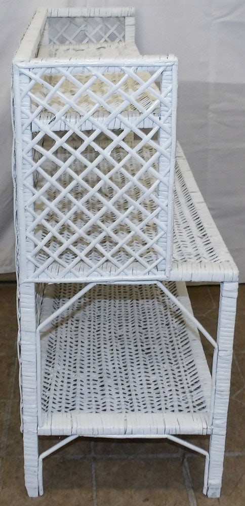 Painted Rattan Shelf - 4