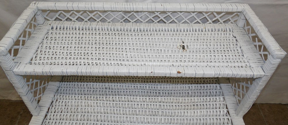 Painted Rattan Shelf - 5