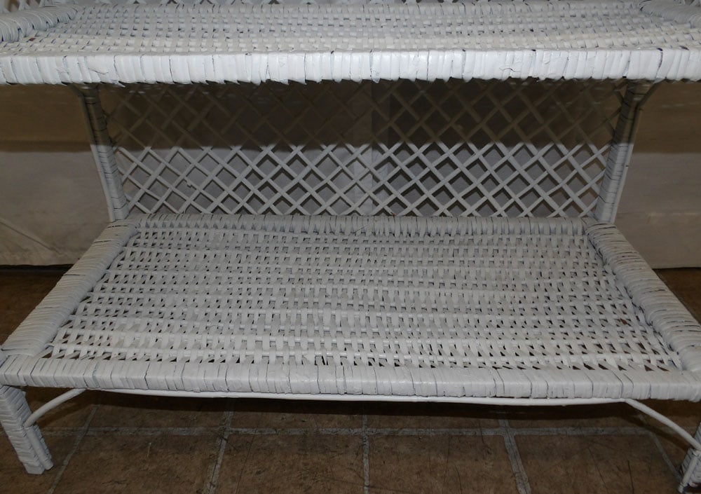 Painted Rattan Shelf - 7