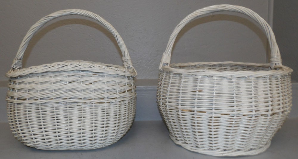 Two Painted Wicker Baskets - 2