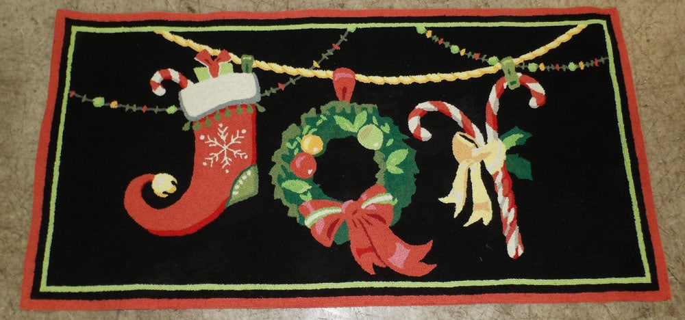 3' x 6' Hook Rug: 3' x 6' Hook Rug . ALL DESCRIPTIONS AND ANY CONDITION STATEMENT GIVEN BY LANGSTON AUCTION GALLERY ARE STRICTLY OPINIONS AND LANGSTON'S SHALL HAVE NO RESPONSIBILITY FOR ERRORS OR OMISSIONS. THE