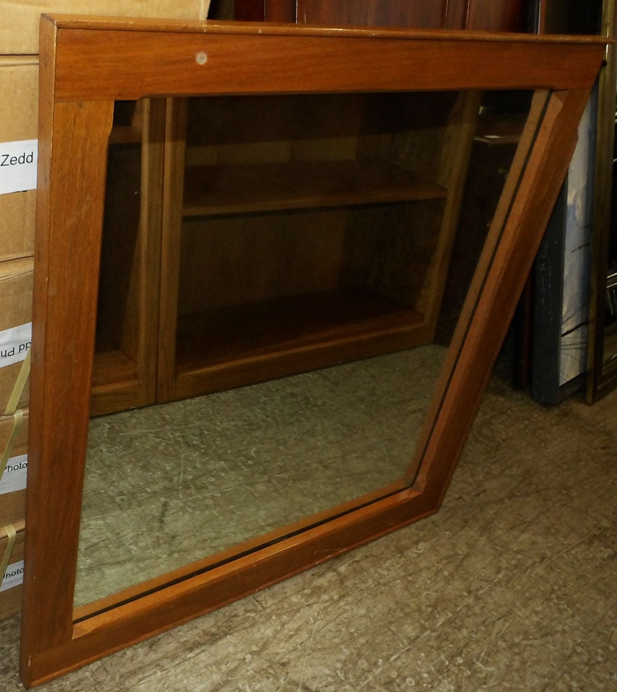 Walnut Framed Mirror: Walnut Framed Mirror. 34 3/4" x 35" ALL DESCRIPTIONS AND ANY CONDITION STATEMENT GIVEN BY LANGSTON AUCTION GALLERY ARE STRICTLY OPINIONS AND LANGSTON'S SHALL HAVE NO RESPONSIBILITY FOR ERRORS OR