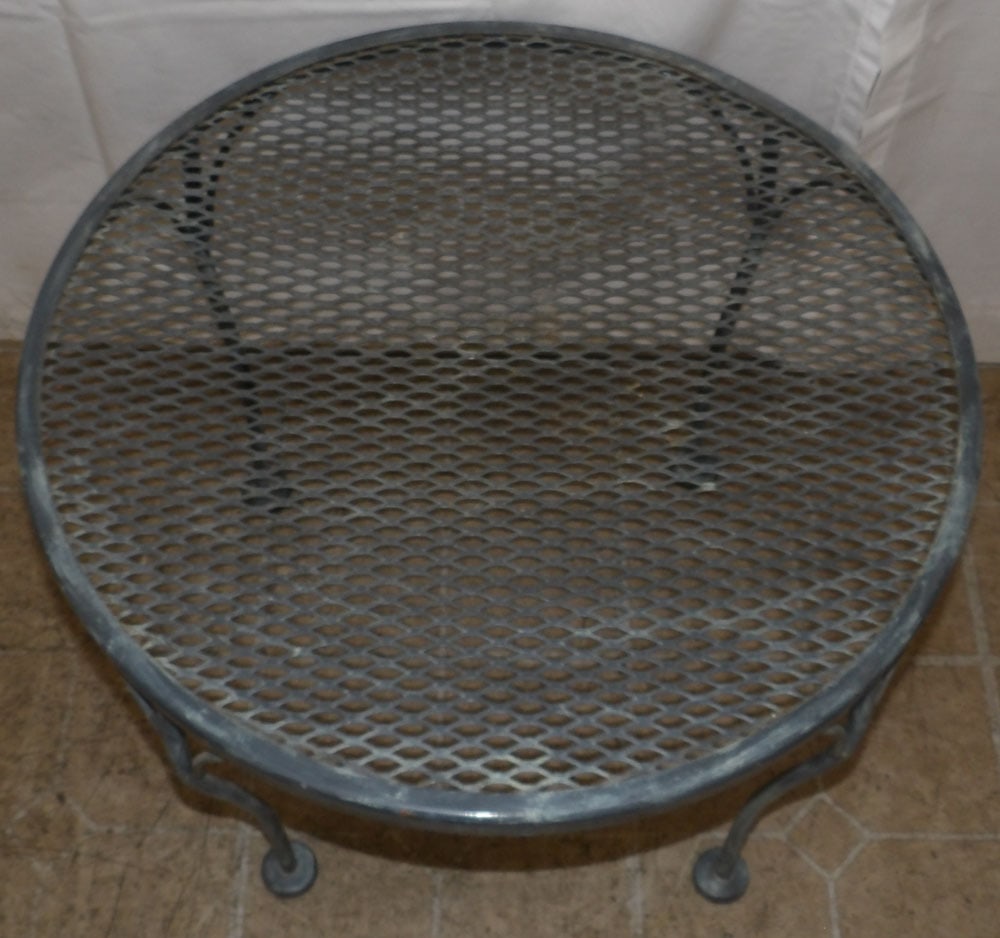 Painted Wrought Iron End Table - 2