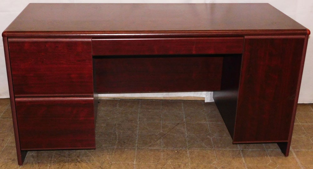 Modern Desk: Modern Desk . 29 3/4" H 59" W 23 1/2" D ALL DESCRIPTIONS AND ANY CONDITION STATEMENT GIVEN BY LANGSTON AUCTION GALLERY ARE STRICTLY OPINIONS AND LANGSTON'S SHALL HAVE NO RESPONSIBILITY FOR ERRORS OR