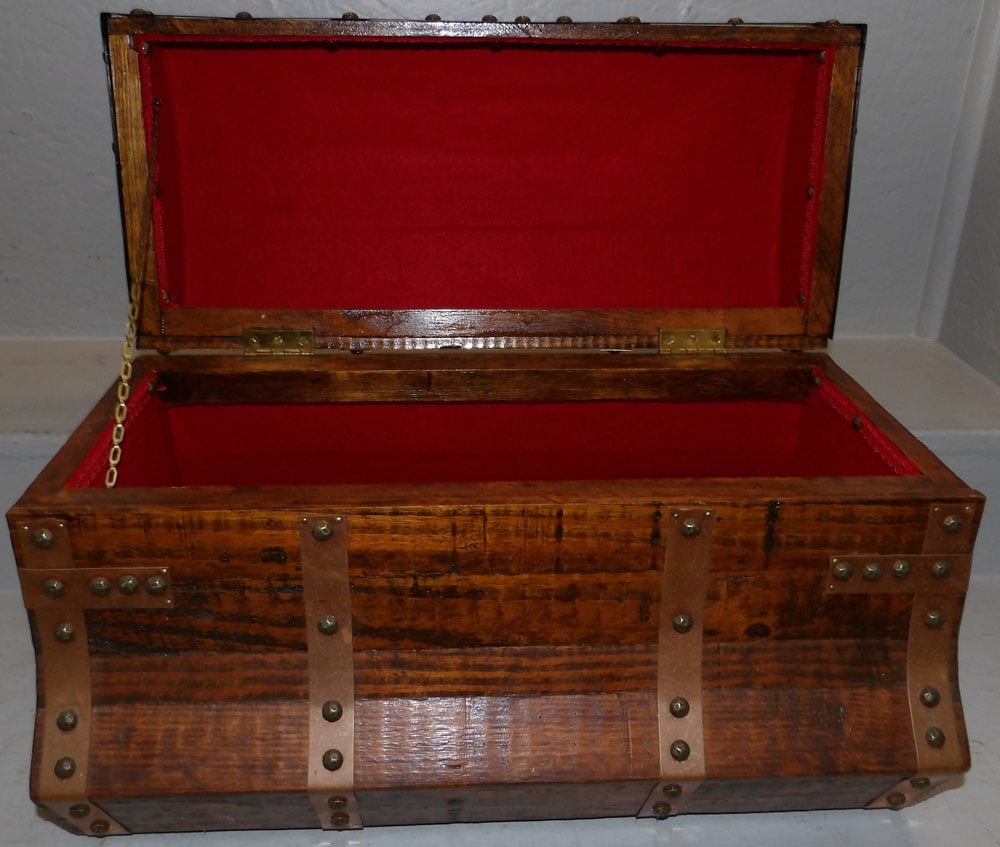 Oak & Copper Bound Chest - 3