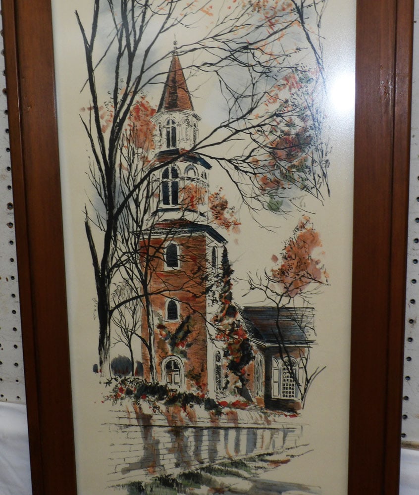 Two Prints in Pine Frames - 2
