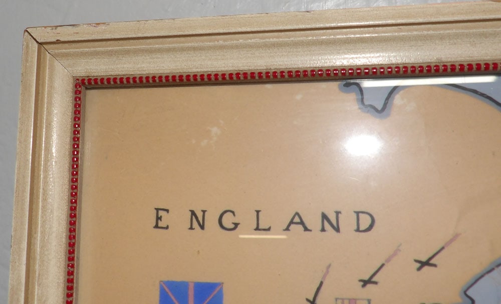 Framed Colored Map Signed B. C. Lewis 1946 - 2