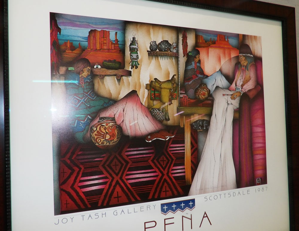 Framed Native American Poster Signed & Dated - 2