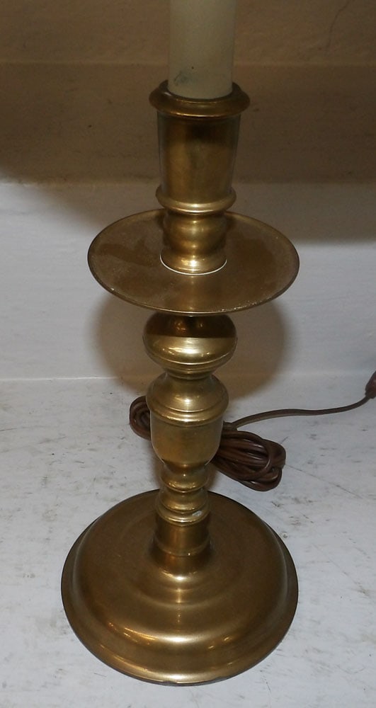 Three Brass Candlestick Lamps - 4