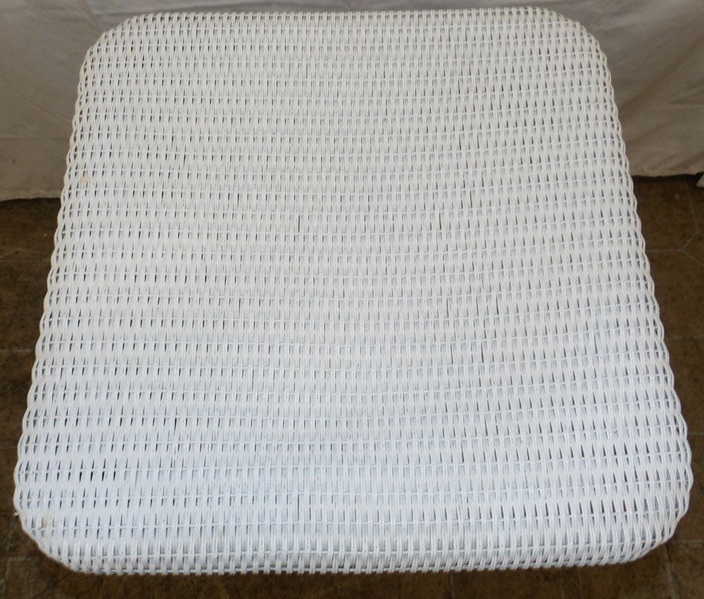 Painted Wicker Two Tier Stand - 2
