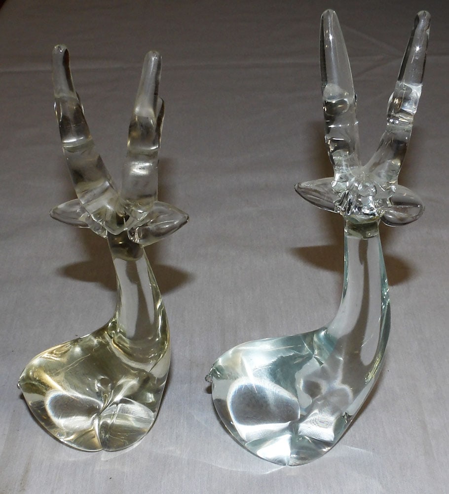 Two Glass Deer Paperweights - 2