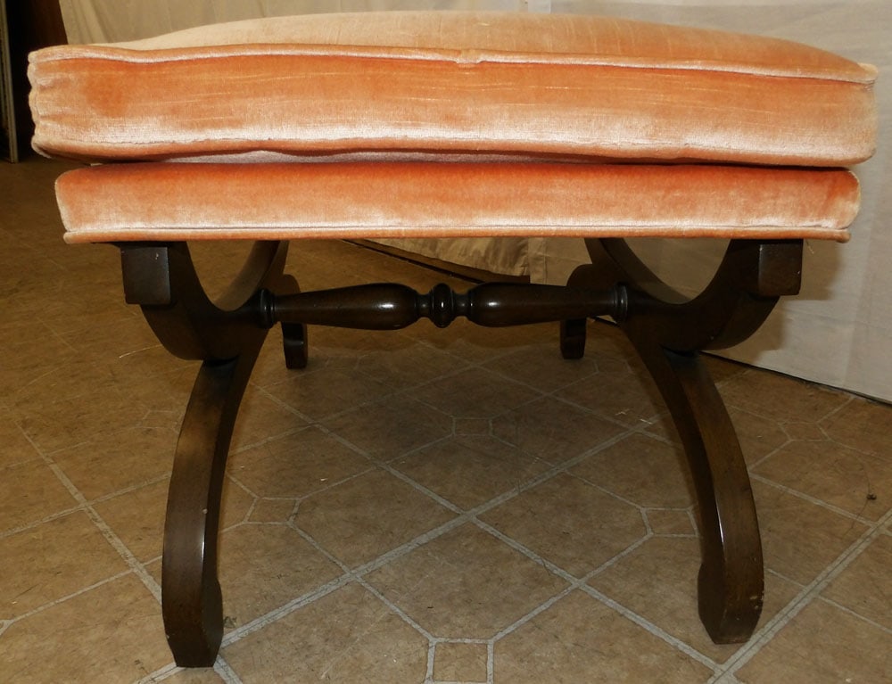 Cherry Upholstered Top Ottoman - 3