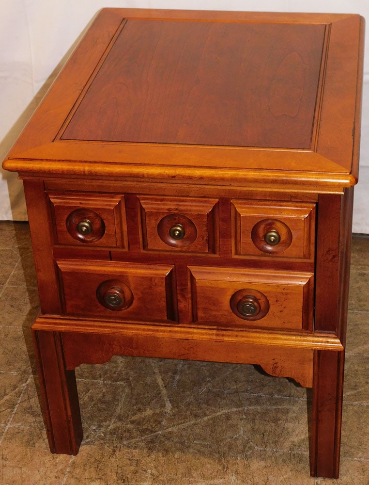 Cherry Apothecary Style Front One Drawer End Table by Duck's Unlimited Hammary (1 of 7)