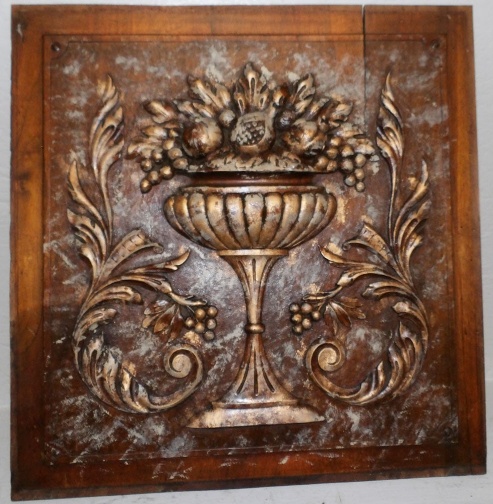 Hanging Carved Walnut Panel (1 of 2)