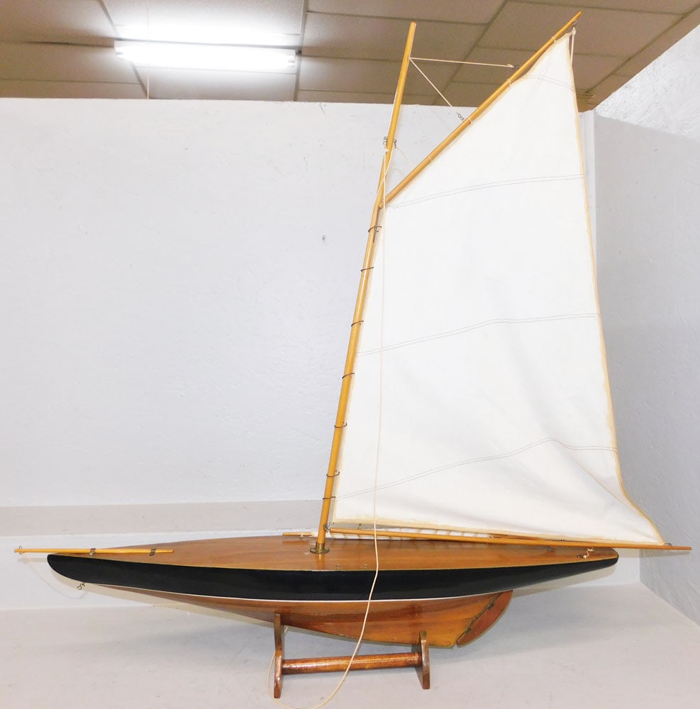 Painted Wood Sailboat Model (1 of 7)