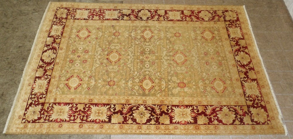 6' 1" x 11' 4" Hand Made Oriental Rug: 6' 1" x 11' 4" Hand Made Oriental Rug. "ALL DESCRIPTIONS AND ANY CONDITION STATEMENT GIVEN BY LANGSTON AUCTION GALLERY ARE STRICTLY OPINIONS AND LANGSTON'S SHALL HAVE NO RESPONSIBILITY FOR ERRORS OR