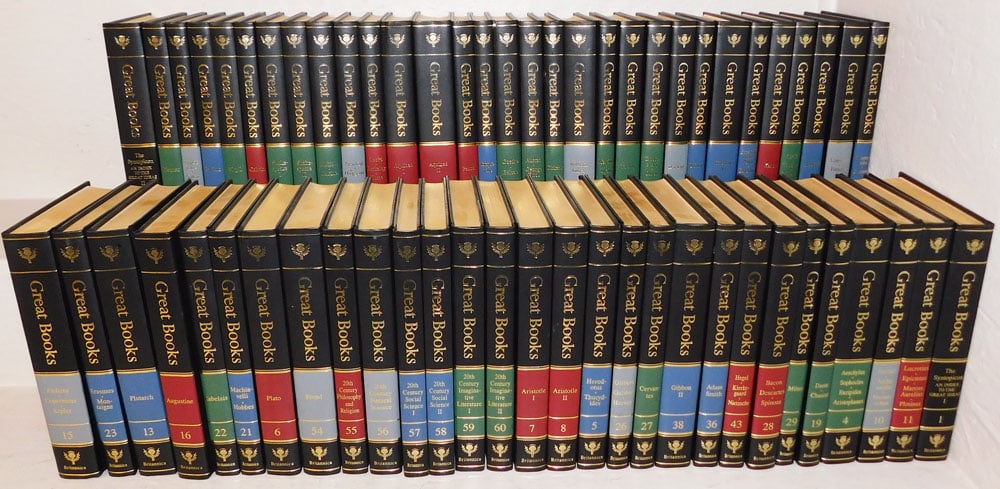 One Hundred Sixty Volumes of Great Books of the Western World: One Hundred Sixty Volumes of Great Books of the Western World. 9 1/2" x 6 1/2" "ALL DESCRIPTIONS AND ANY CONDITION STATEMENT GIVEN BY LANGSTON AUCTION GALLERY ARE STRICTLY OPINIONS AND LANGSTON'S
