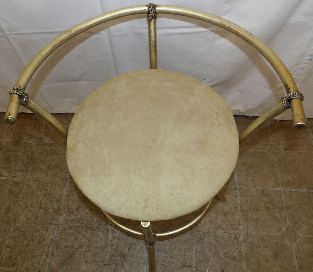 Painted Metal Vanity Bench - 2