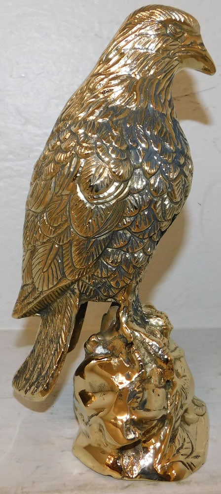 Polished Brass Eagle Sculpture - 3