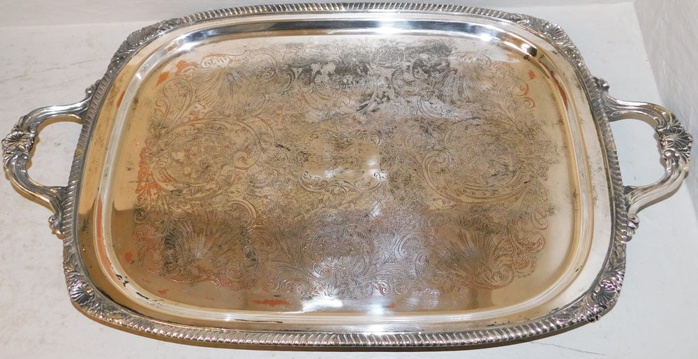 Polished Silver on Copper Serving Tray (1 of 6)