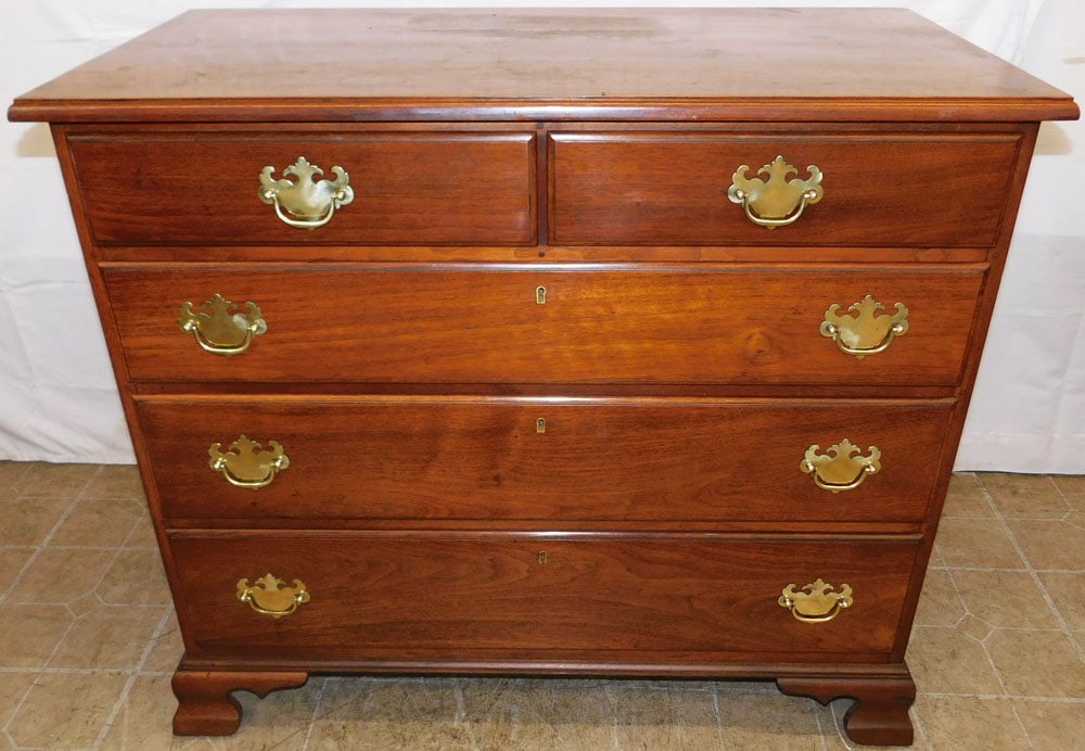 Bench Made Walnut Two Over Three Drawer Chest (1 of 5)