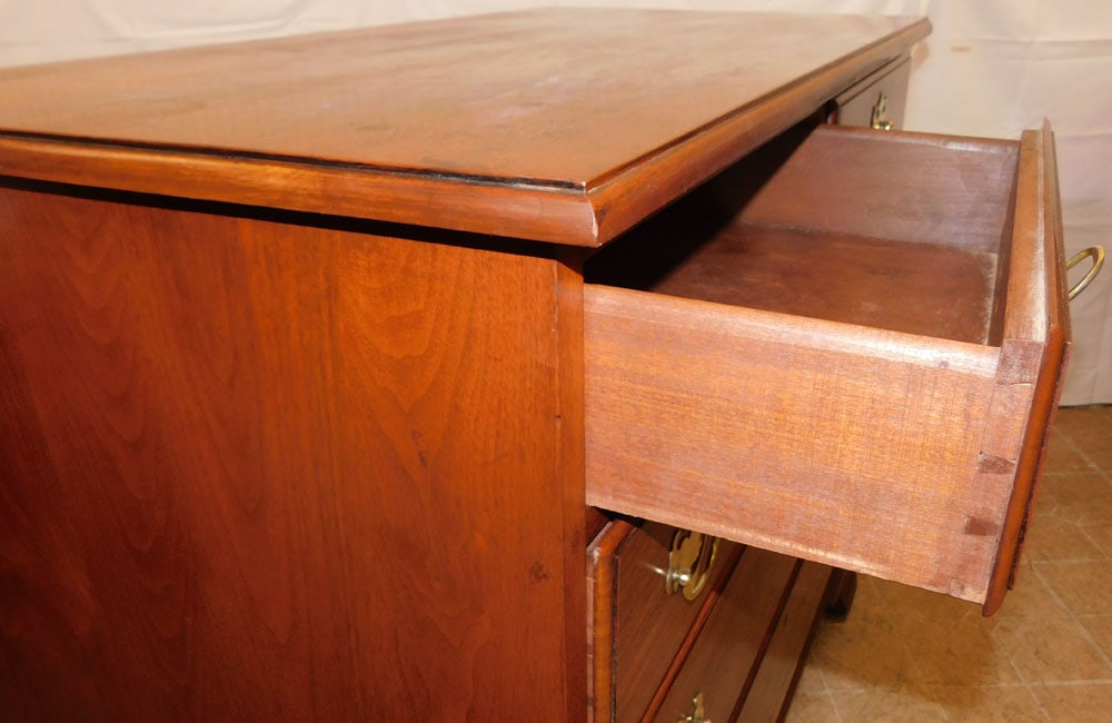 Bench Made Walnut Two Over Three Drawer Chest - 3