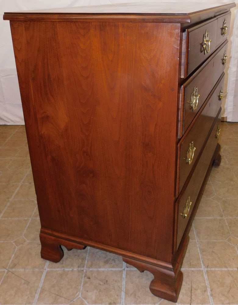Bench Made Walnut Two Over Three Drawer Chest - 4