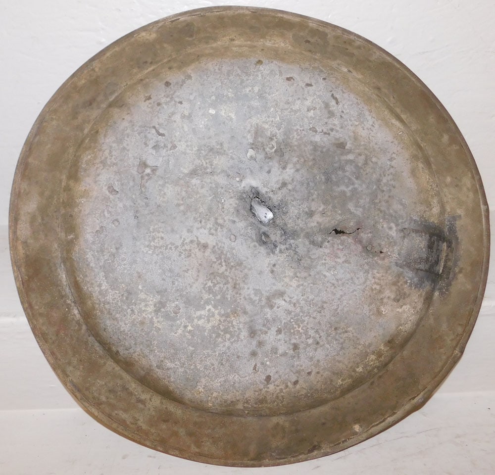 Large Antique Pewter Charger, (As Found) - 6