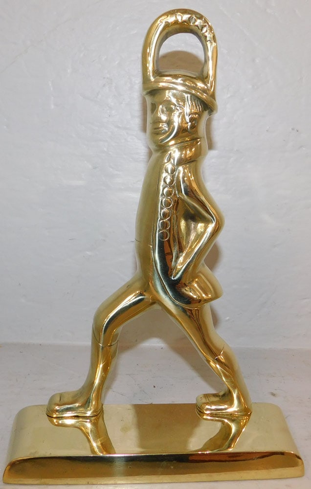 Cast Brass Hessian Soldier Door Stop by CW VA Metalcrafters: Cast Brass Hessian Soldier Door Stop by CW VA Metalcrafters . 11 1/2" H 8" W "ALL DESCRIPTIONS AND ANY CONDITION STATEMENT GIVEN BY LANGSTON AUCTION GALLERY ARE STRICTLY OPINIONS AND LANGSTON'S SHALL