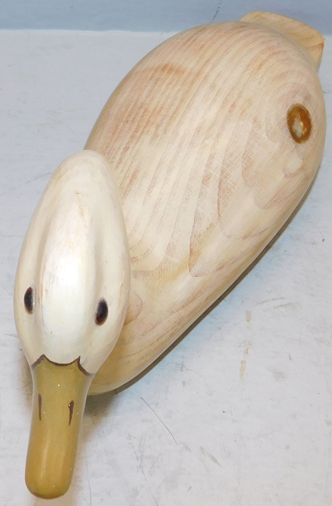 Carved Pine Swan Decoy - 3