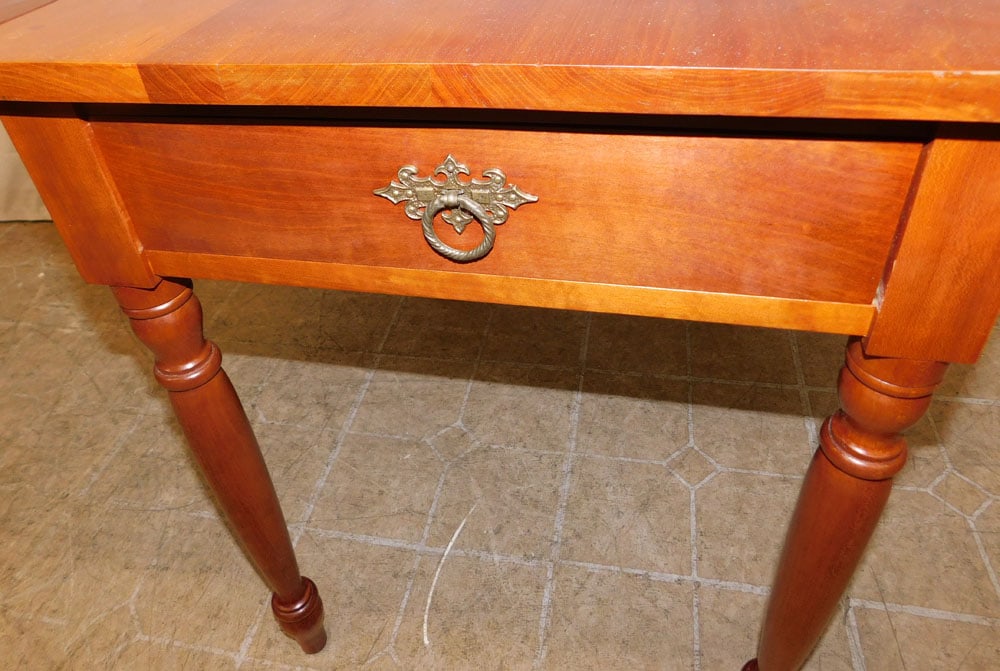 Cherry One Drawer Drop Leaf End Table - 4