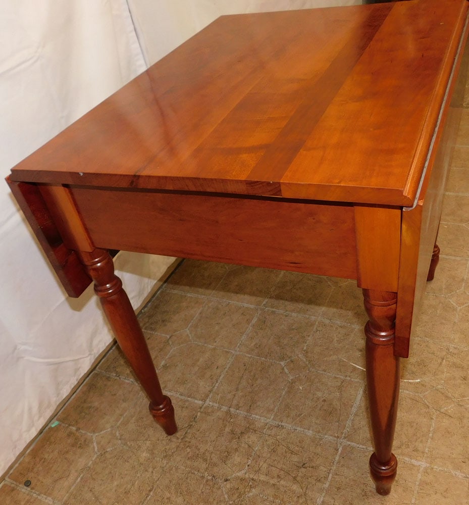 Cherry One Drawer Drop Leaf End Table - 7