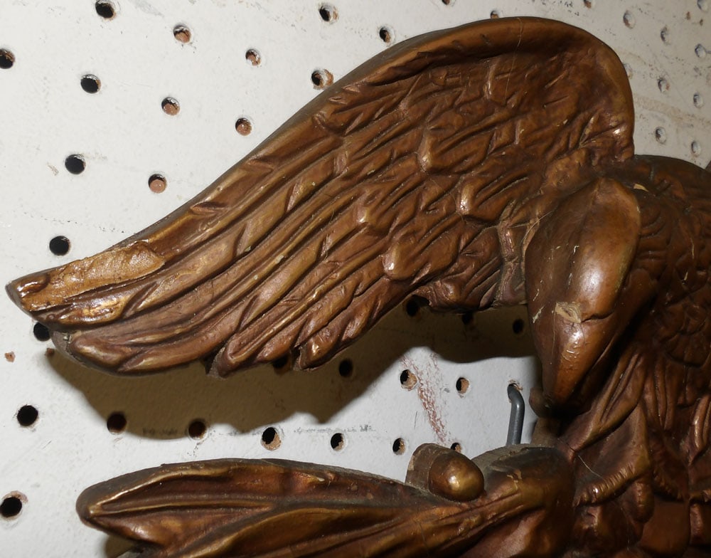 Painted Frame Convex Style Mirror with Eagle Crest - 5