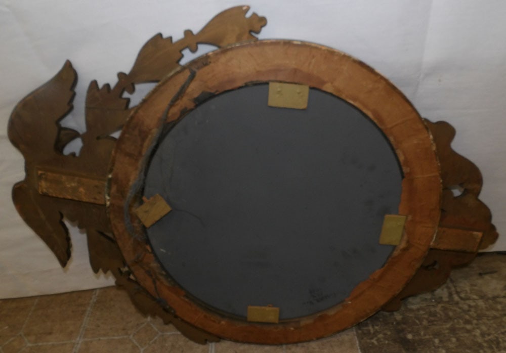 Painted Frame Convex Style Mirror with Eagle Crest - 6