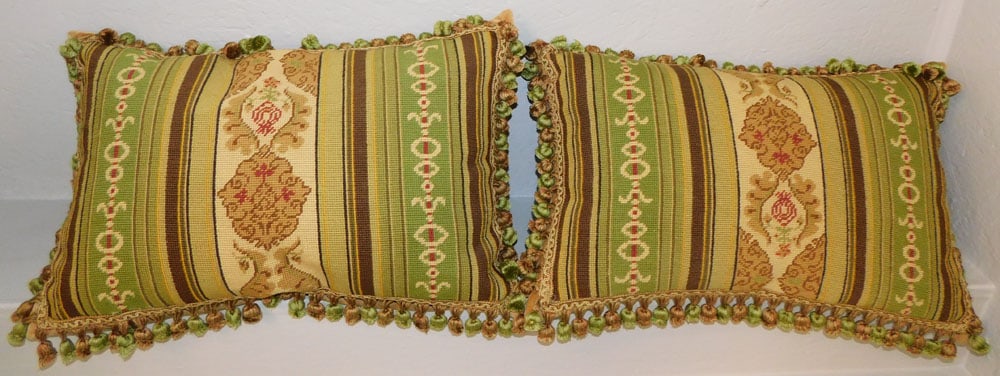 Pair of Needlepoint Decorative Pillows (1 of 3)