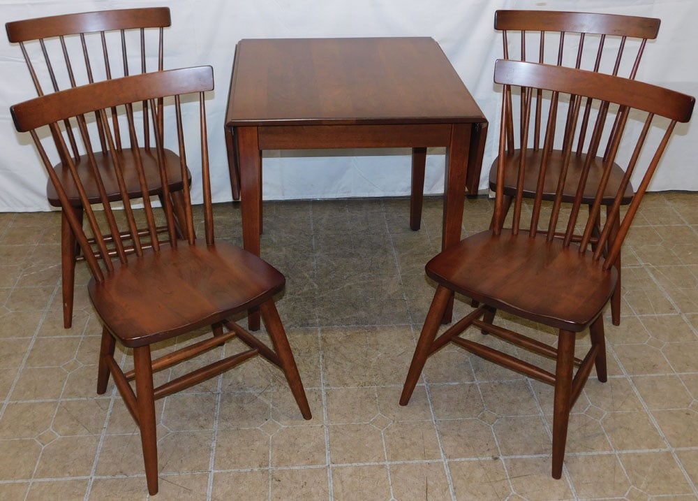 Bench Made Five Piece Cherry Dining Set with Windsor Style Chairs by Zimmerman Chair Shop, Lebanon, (1 of 7)